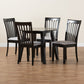 Nina 5-Piece Dining Set in Modern Grey Fabric and Espresso Brown Wood for Stylish Dining Rooms