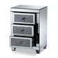 Ralston End Table Contemporary Glam Design with 3 Mirrored Drawers for Stylish Storage and Accent Decor