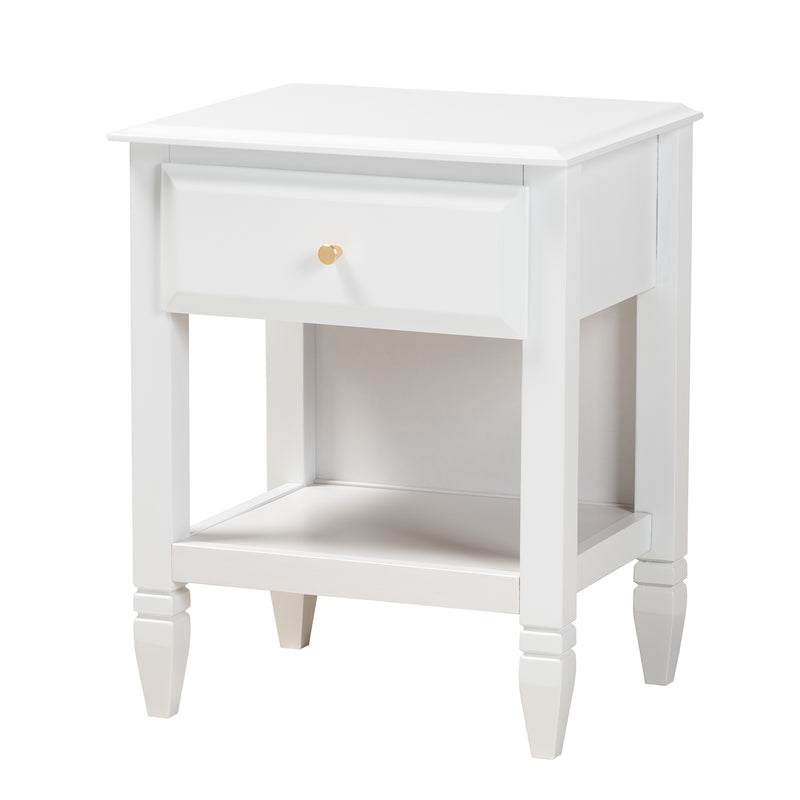 Elise Twin Size 3-Piece Bedroom Set in Classic White Finished Wood for Stylish Kids or Guest Rooms