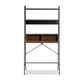 Palmira Modern Industrial Desk Walnut Brown Wood and Black Metal with Shelves for Home Office or Workspace