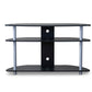 Orbit TV Stand in Black and Silver - Modern Entertainment Center with Storage for Flat Screen TVs, Stylish Design for Living or Media Room