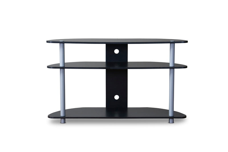 Orbit TV Stand in Black and Silver - Modern Entertainment Center with Storage for Flat Screen TVs, Stylish Design for Living or Media Room