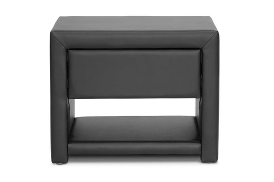 Massey Nightstand - Black Upholstered Modern Design