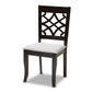 Sandra Dining Set Modern Contemporary Grey Fabric Upholstered Dark Brown Finished Wood 5-Piece