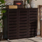 Adalwin Modern and Contemporary 3-Door Dark Brown Wooden Entryway Shoes Storage Cabinet