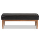 Arvid Dining Bench Mid-Century Modern Dark Brown Faux Leather Upholstered Wood