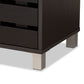 Ernest Shoe Storage Cabinet in Dark Brown Finished Wood with 2 Doors for Organized Footwear