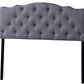 Rita Headboard - Modern and Contemporary Black Faux Leather Upholstered Button-tufted Scalloped Design