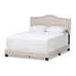 Emerson Bed - Modern and Contemporary Light Beige Fabric Upholstered