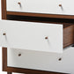 Harlow 6-Drawer Storage Dresser in Mid-Century Modern Style with White and Walnut Finish