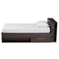 Carlson Twin Size Platform Storage Bed - Modern Espresso Brown Wood with 3 Drawers for Organized Living