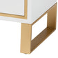 Giolla End Table Contemporary Glam and Luxe White Finished Wood and Gold Metal 2-Drawer