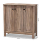 Derek Shoe Cabinet - Modern Rustic Oak Finished Wood with 3 Doors for Stylish Storage Solutions