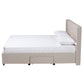 Coronado Platform Bed - Mid-Century Modern Transitional Beige Fabric 3-Drawer Storage