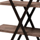 Fiera Industrial 4-Tier Display Shelf Rustic Walnut Wood and Black Metal Living Room Furniture for Stylish Home Decor