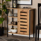 Vander Shoe Storage Cabinet Modern Contemporary Design Oak Brown Wood Black Metal 1 Door Organized Footwear Storage