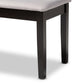 Teresa Dining Bench Modern Contemporary Transitional Grey Fabric Upholstered Dark Brown Finished Wood