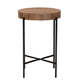 Savion End Table Modern Industrial Design with Walnut Brown Wood and Black Metal Accents