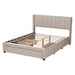 Coronado Platform Bed - Mid-Century Modern Transitional Beige Fabric 3-Drawer Storage