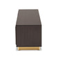 Cormac TV Stand Mid-Century Modern Transitional Dark Brown Finished Wood and Gold Metal 2-Door