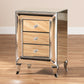 Pauline Mirrored End Table Contemporary Glam Design with 3 Drawers for Stylish Storage and Organization