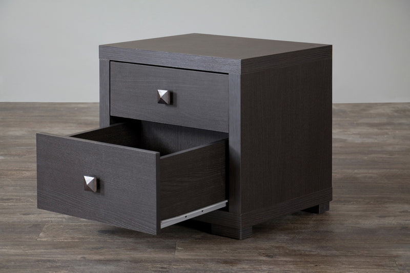 Espresso Silverstone Nightstand - Modern Bedroom Furniture with Sleek Design and Practical Storage Solutions