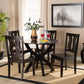 Karla Dining Set Modern and Contemporary Transitional Dark Brown Finished Wood 5-Piece