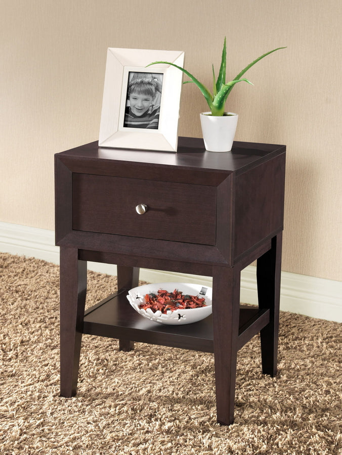 Gaston Brown Modern Accent Table and Nightstand Stylish Design for Living Room and Bedroom Decor