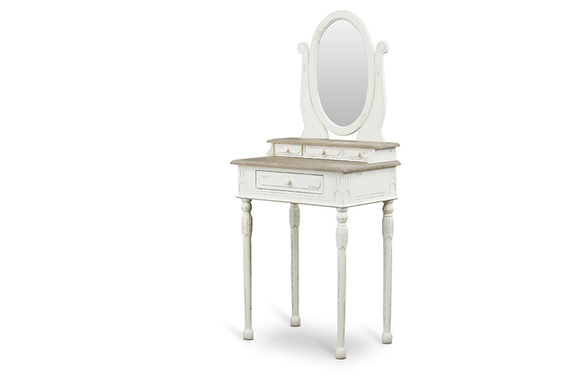 Anjou Dressing Table with Mirror Traditional French Accent Furniture for Elegant Bedroom Decor