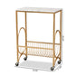 Jacek Modern Wine Cart - Gold Metal with Elegant Marble Tabletop for Stylish Home