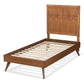 Noela Twin Size Platform Bed - Mid-Century Modern Walnut Brown Wood, Stylish and Durable Bedroom Furniture