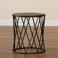 Finnick Modern Industrial End Table Antique Black Metal Side Table for Living Room or Bedroom Stylish Accent Furniture