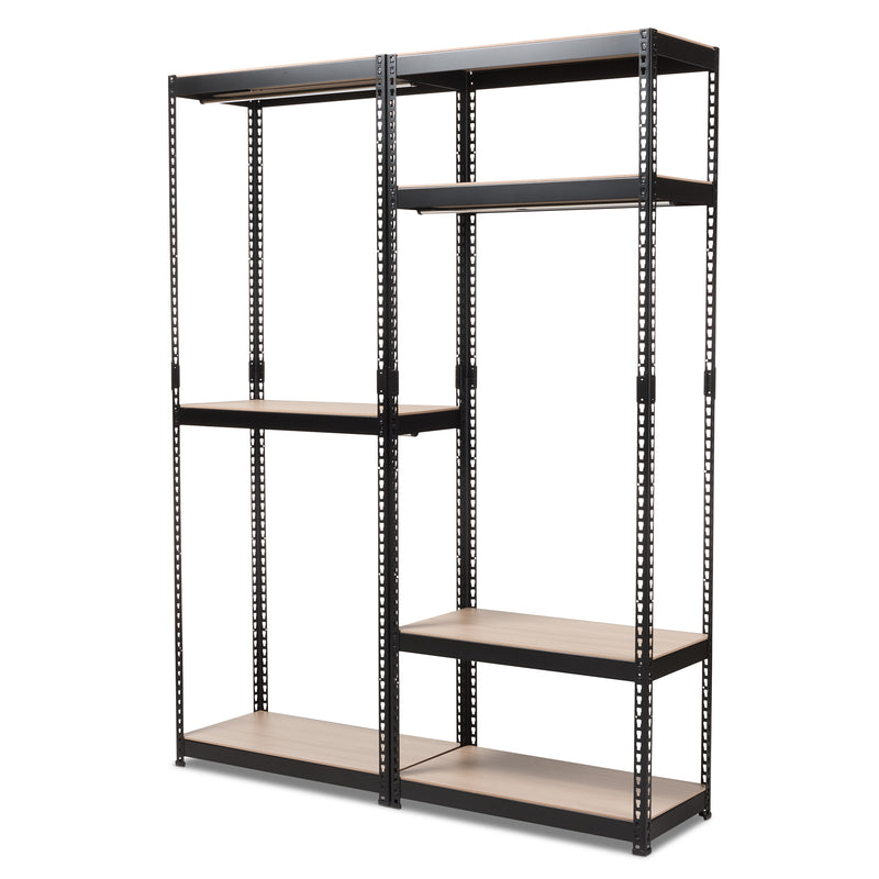 Gavin Black Metal 7-Shelf Closet Organizer for Efficient Storage and Organization