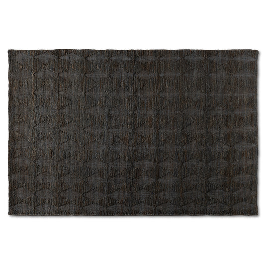 Burma Modern Hand-Knotted Dark Grey Hemp Area Rug for Contemporary Decor