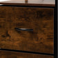 Hakan Modern Industrial 3-Drawer Storage Cabinet in Walnut Brown Wood and Black Metal for Stylish Organization