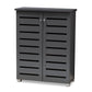 Adalwin Modern Dark Gray 2-Door Wooden Shoe Storage Cabinet for Entryway Organization and Stylish Home Décor