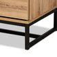 Reid 4-Drawer Dresser in Modern Industrial Style with Oak Finish and Black Metal Accents