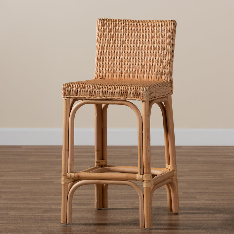 Athena Rattan Counter Stool - Modern Contemporary Design with Natural Finish for Stylish Home Decor