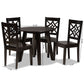 Rava Dining Set Modern and Contemporary Dark Brown Finished Wood 5-Piece