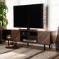 Berit Mid-Century Modern TV Stand in Walnut Brown Wood with Storage and Stylish Design