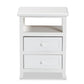 Karsen End Table - Modern White Finished Wood Design with 2 Drawers for Stylish Storage