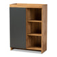 Caspian Modern Shoe Cabinet in Two-Tone Grey and Oak Brown Finished Wood for Stylish Storage Solutions