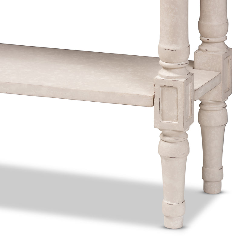 Ariella Console Table Country Cottage Farmhouse Style with 1 Drawer in White Finish