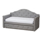 Emilie Daybed Modern Grey Fabric Upholstered Daybed with Trundle for Stylish Guest Accommodations and Versatile Living Spaces