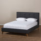 Valencia Platform Bed - Mid-Century Modern Dark Grey Fabric