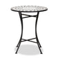 Callison Outdoor Dining Table - Modern Design with Black Metal Frame and Multi-Colored Glass Top for Stylish Patio Dining