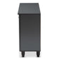 Fernanda Shoe Storage Cabinet Modern Dark Gray 3-Door Wooden Entryway Organizer for Shoes and Accessories