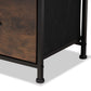 Jacop Modern Industrial 3-Drawer Storage Cabinet in Walnut Brown Wood and Black Metal for Stylish Organization