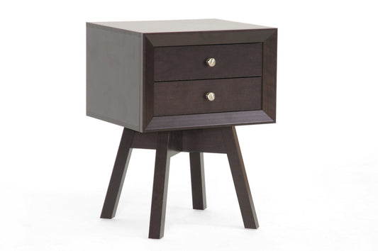 Warwick Brown Modern Accent Table and Nightstand with Stylish Design for Versatile Living Room and Bedroom Decor