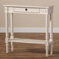 Ariella Console Table Country Cottage Farmhouse Style with 1 Drawer in White Finish